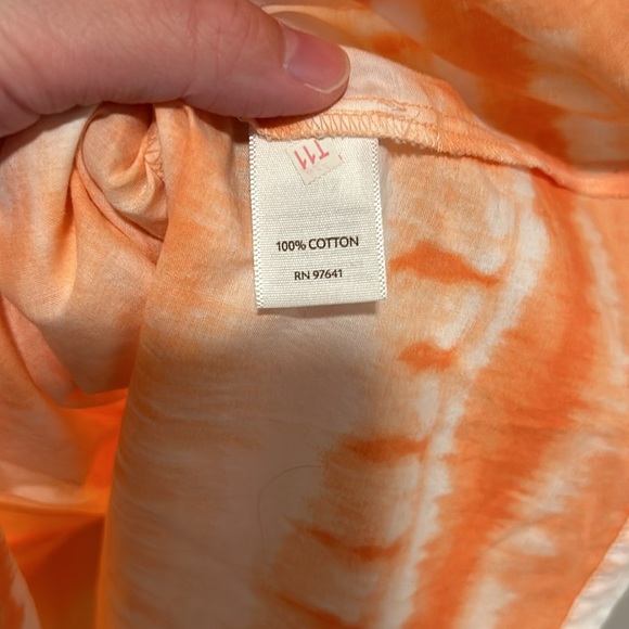 J. Jill 100% Cotton Lightweight Boho Cottagecore Orange Peach Blouse Size Medium - Picture 4 of 4